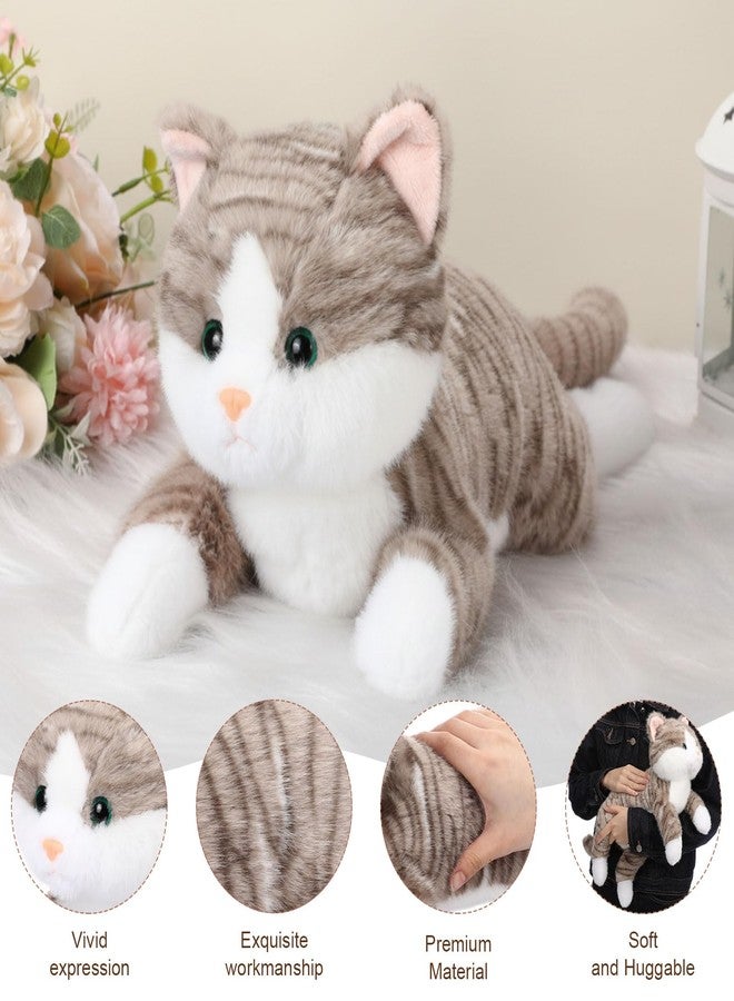 Lunmon Cat Stuffed Animal 17.72 Inch Soft Plush Kitten Toy Plush Throw Pillow Cute Stuffed Animal for Birthday Gift Party Favors(Lihua Cat Color) - Image 3